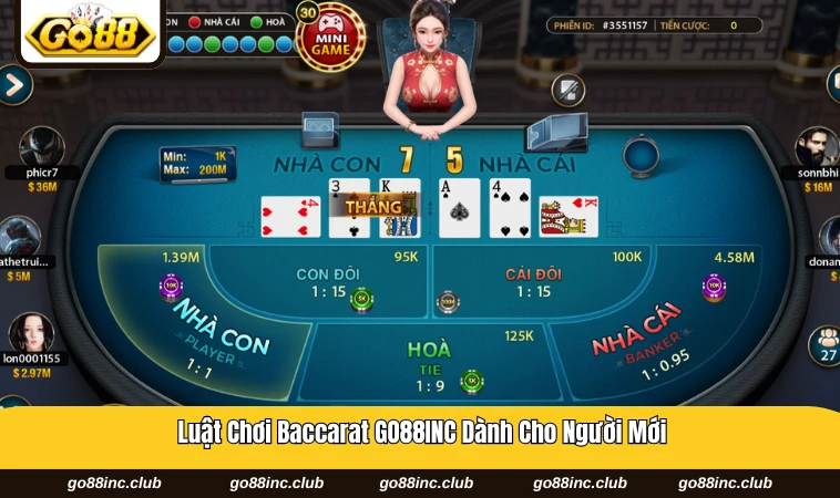 Các cửa cược cơ bản của baccarat tại GO88INC