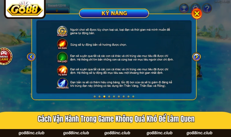 Các loại cá và mức đạn được sử dụng trong từng màn chơi