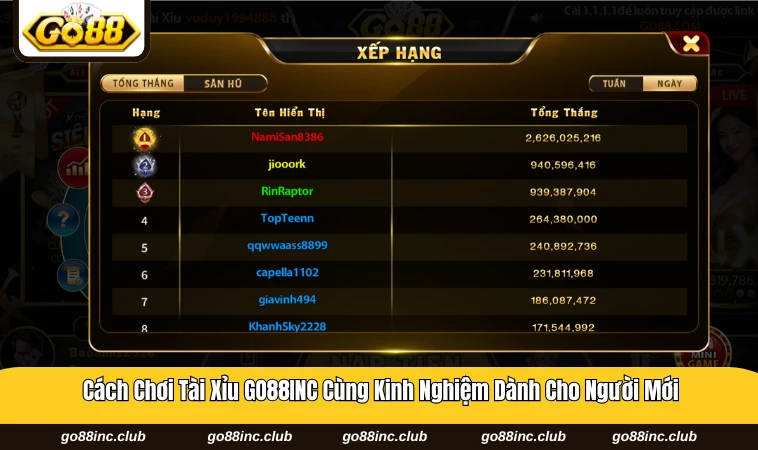 Người chơi theo dõi kết quả tài xỉu tại GO88INC theo từng phiên